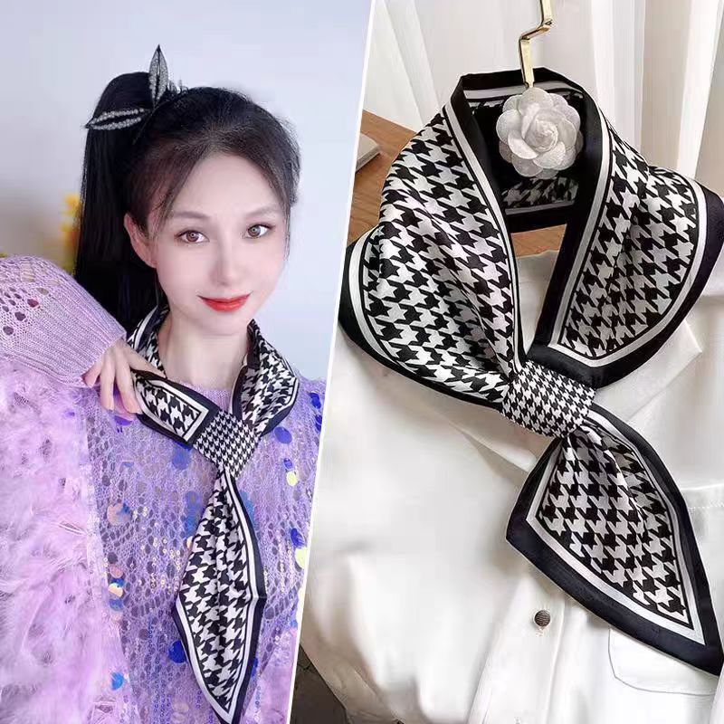 European Classy Silk Scarf For Women Classy Matchinging Shirt Korean Summer Thin Small Scarf - Image 4